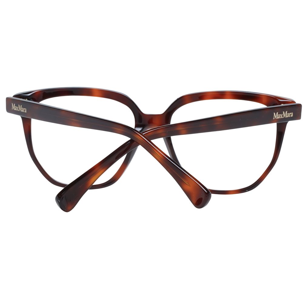 Eyeglasses Frames by Max Mara for women in plastic and brown showcases an refined full-frame frame design featuring a sophisticated brown coloured frame for an refined and refined aesthetic.