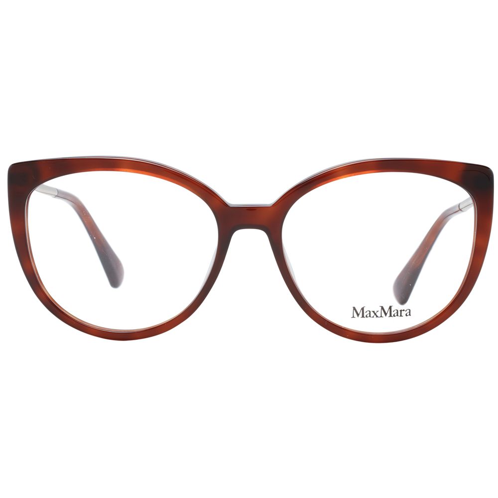 Eyeglasses Frames by Max Mara for women in plastic brown features a refined silhouette, showcasing a refined brown coloured frame and full-frame frame design for a sophisticated, premium look.