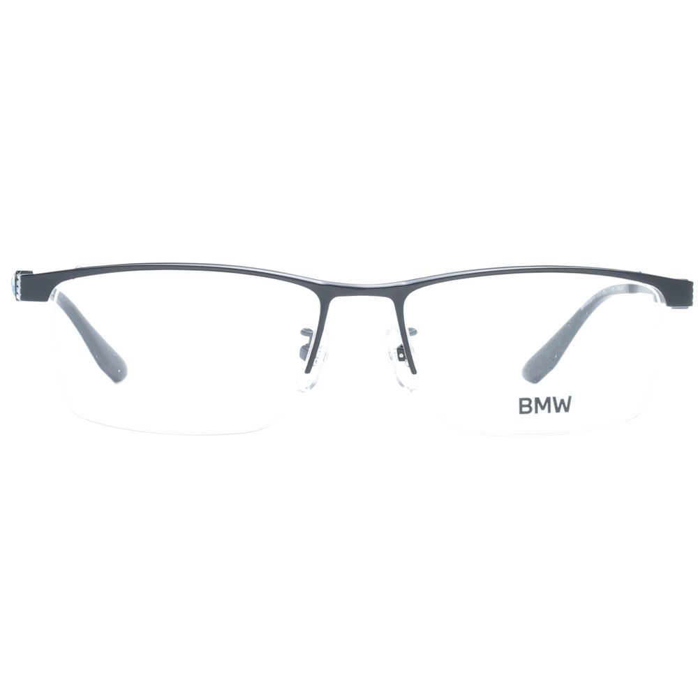 Eyeglasses Frames by BMW for men in black features an refined silhouette, showcasing a sophisticated black coloured frame and refined half-frame frame design for a refined look.