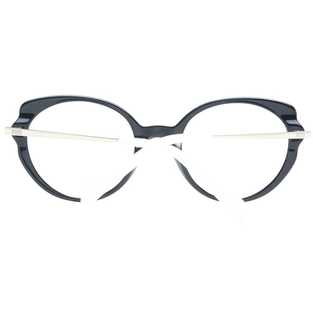 Eyeglasses Frames by Emilio Pucci for women in black showcases a refined full-frame frame design with a refined black coloured frame finish for a refined and sophisticated look.
