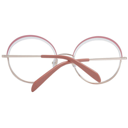Eyeglasses Frames by Emilio Pucci for women in metal pink features an refined silhouette, showcasing the refined rose coloured frame and sophisticated half-frame frame design.