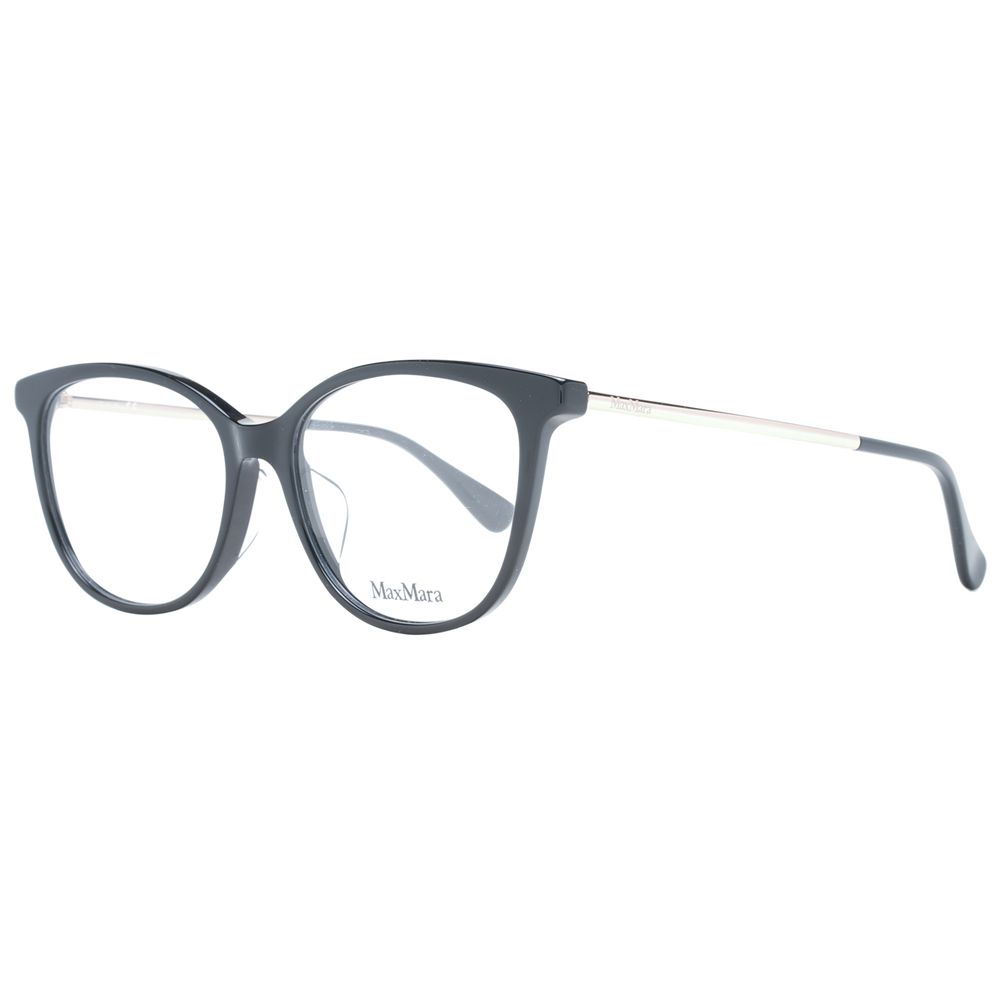 Eyeglasses Frames by Max Mara for women in plastic black features a refined silhouette, showcasing a refined black coloured frame and full-frame frame design for a sophisticated, premium look.
