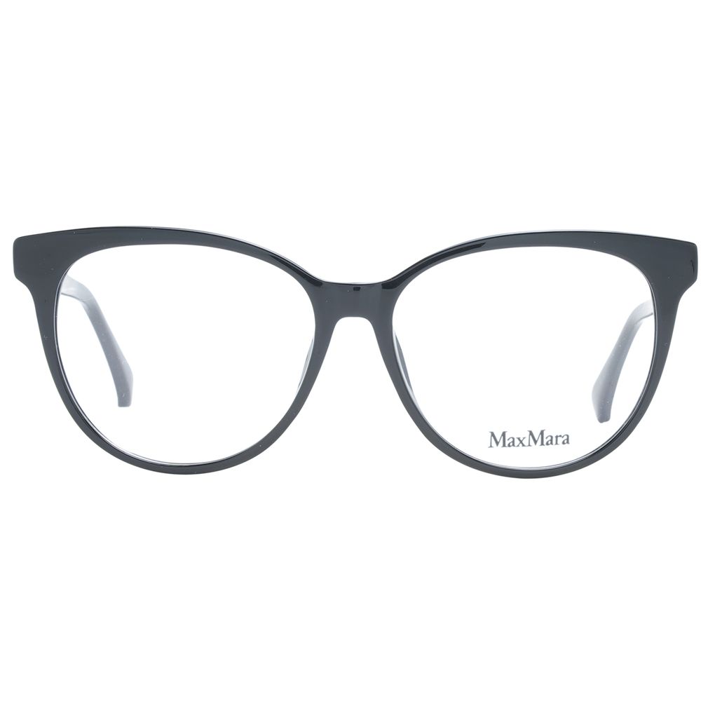 Eyeglasses Frames by Max Mara for women in plastic black features a refined silhouette, showcasing a refined black coloured frame and full-frame frame design for a sophisticated, premium look.