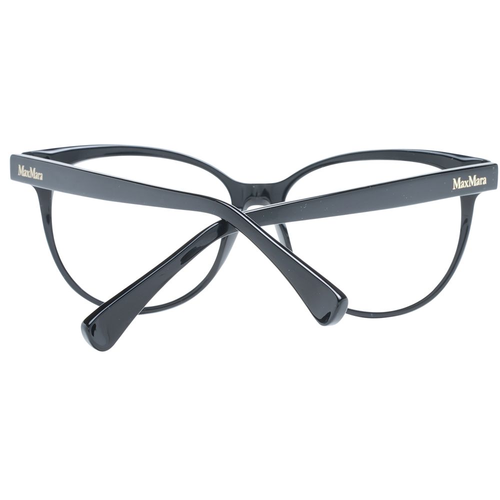 Eyeglasses Frames by Max Mara for women in plastic black showcases a refined full-frame frame design with a refined black coloured frame finish for a refined and sophisticated look.