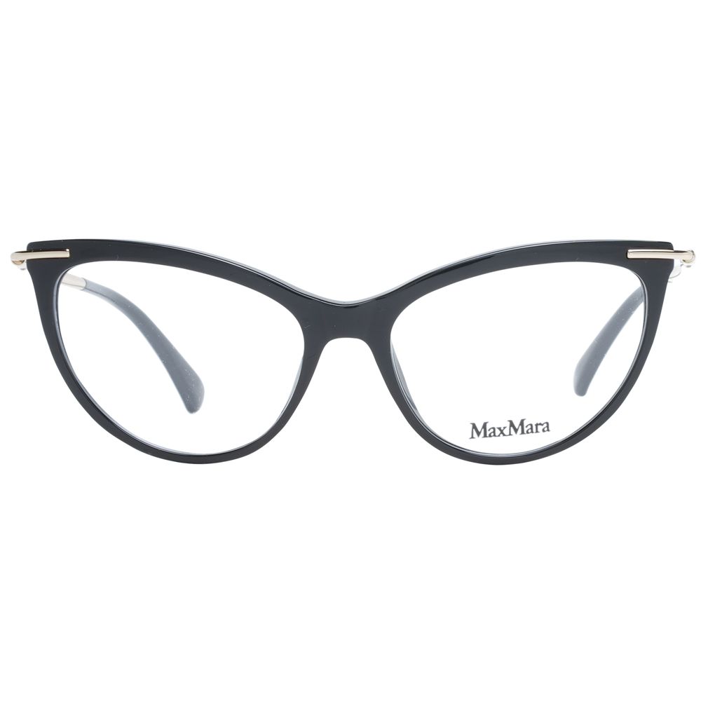Eyeglasses Frames by Max Mara for women in plastic black features a refined silhouette, showcasing a refined black coloured frame and full-frame frame design for a sophisticated, premium look.