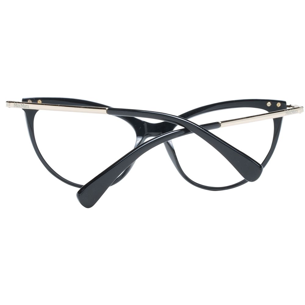 Eyeglasses Frames by Max Mara for women in plastic black features an refined silhouette, showcasing a sophisticated black coloured frame and refined full-frame frame design for a refined look.