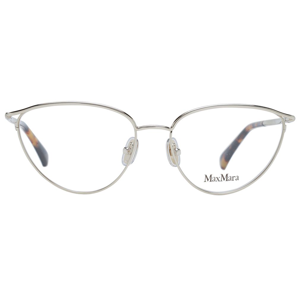 Eyeglasses Frames by Max Mara for women in cotton gold features an refined silhouette, showcasing the refined gold coloured frame and sophisticated full-frame frame design.