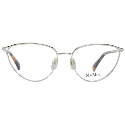 Eyeglasses Frames by Max Mara for women in cotton gold features an refined silhouette, showcasing the refined gold coloured frame and sophisticated full-frame frame design.