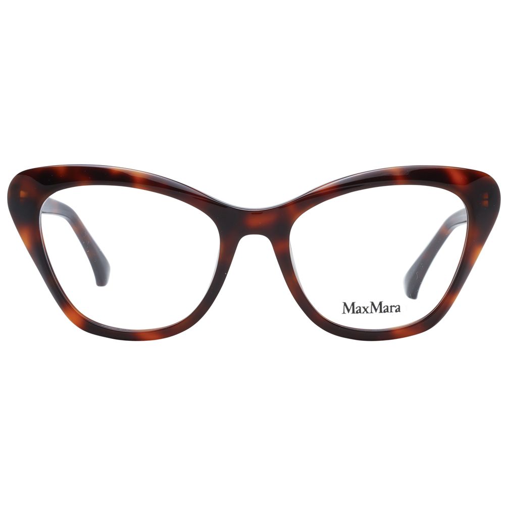 Eyeglasses Frames by Max Mara for women in plastic and brown showcases an refined full-frame frame design featuring a sophisticated brown coloured frame for an refined and refined aesthetic.