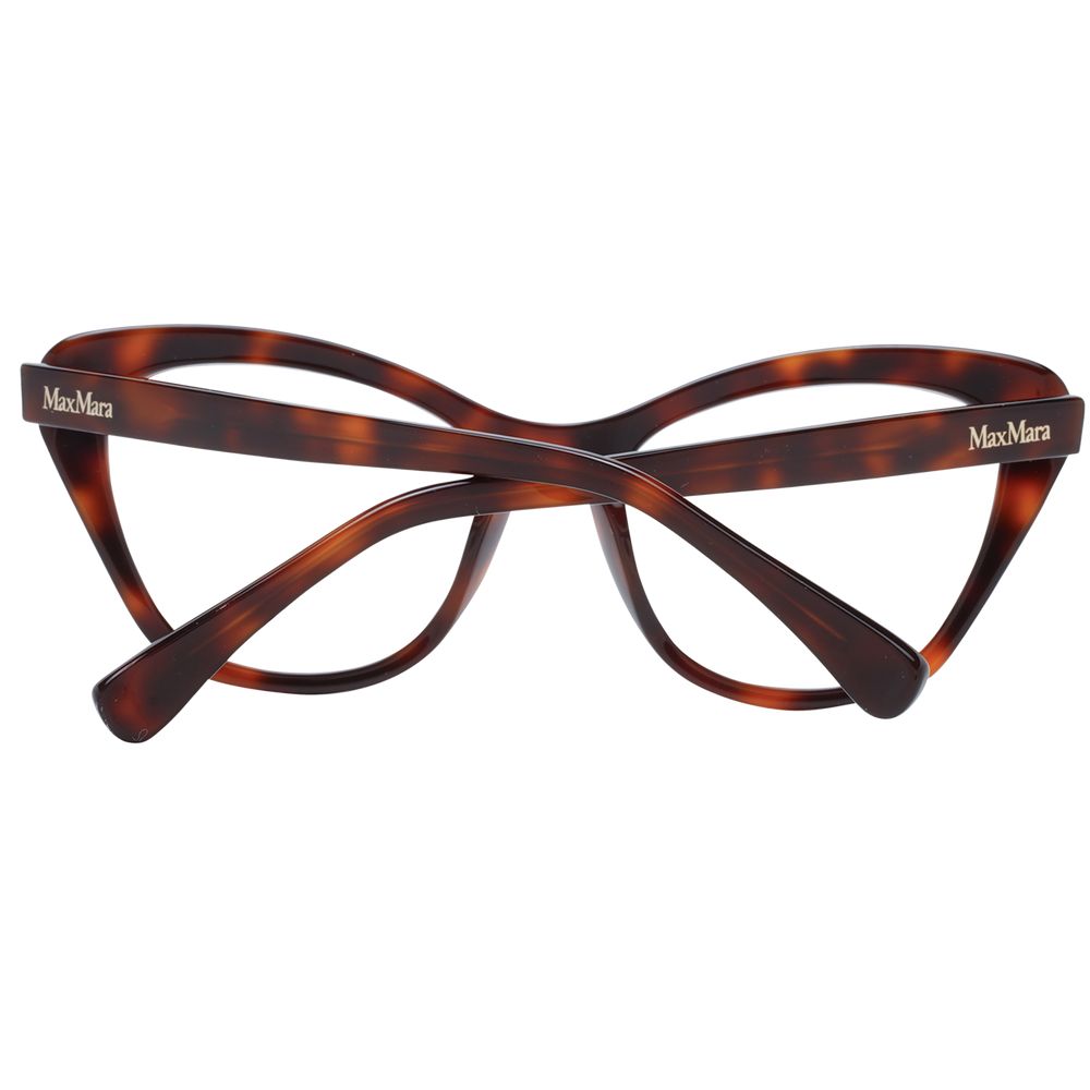 Eyeglasses Frames by Max Mara for women in plastic brown features an refined silhouette, showcasing a sophisticated brown coloured frame and refined full-frame frame design for a refined look.