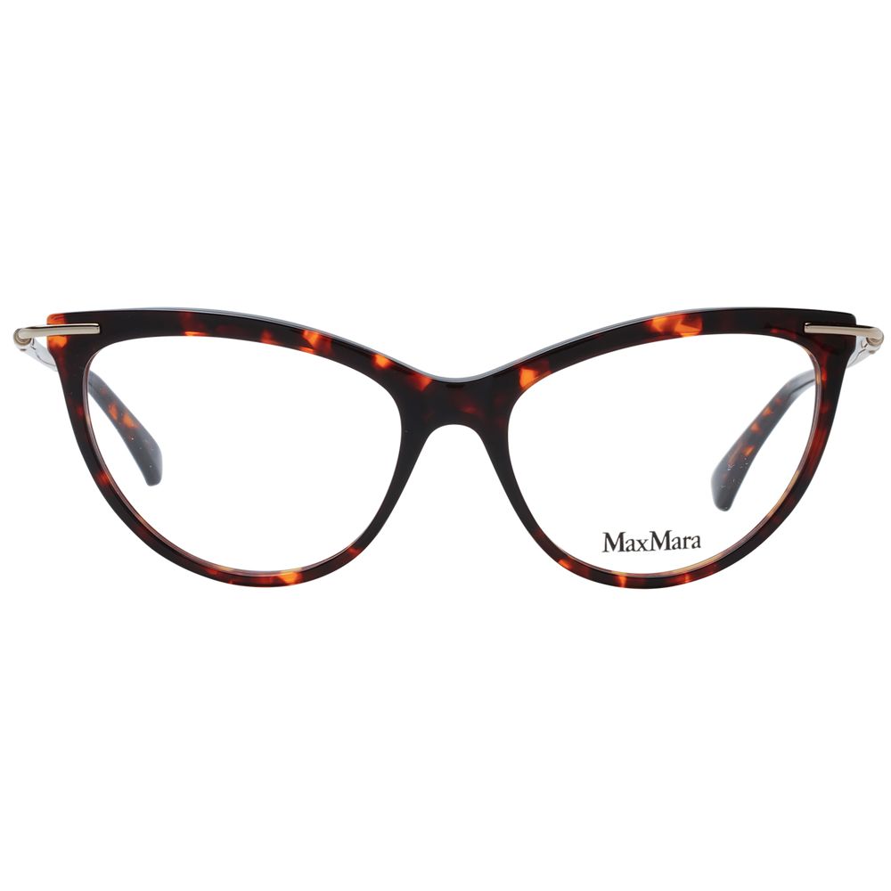 Eyeglasses Frames by Max Mara for women in plastic and brown showcases a refined silhouette, detailed with a brown coloured frame finish and a sophisticated full-frame frame design.