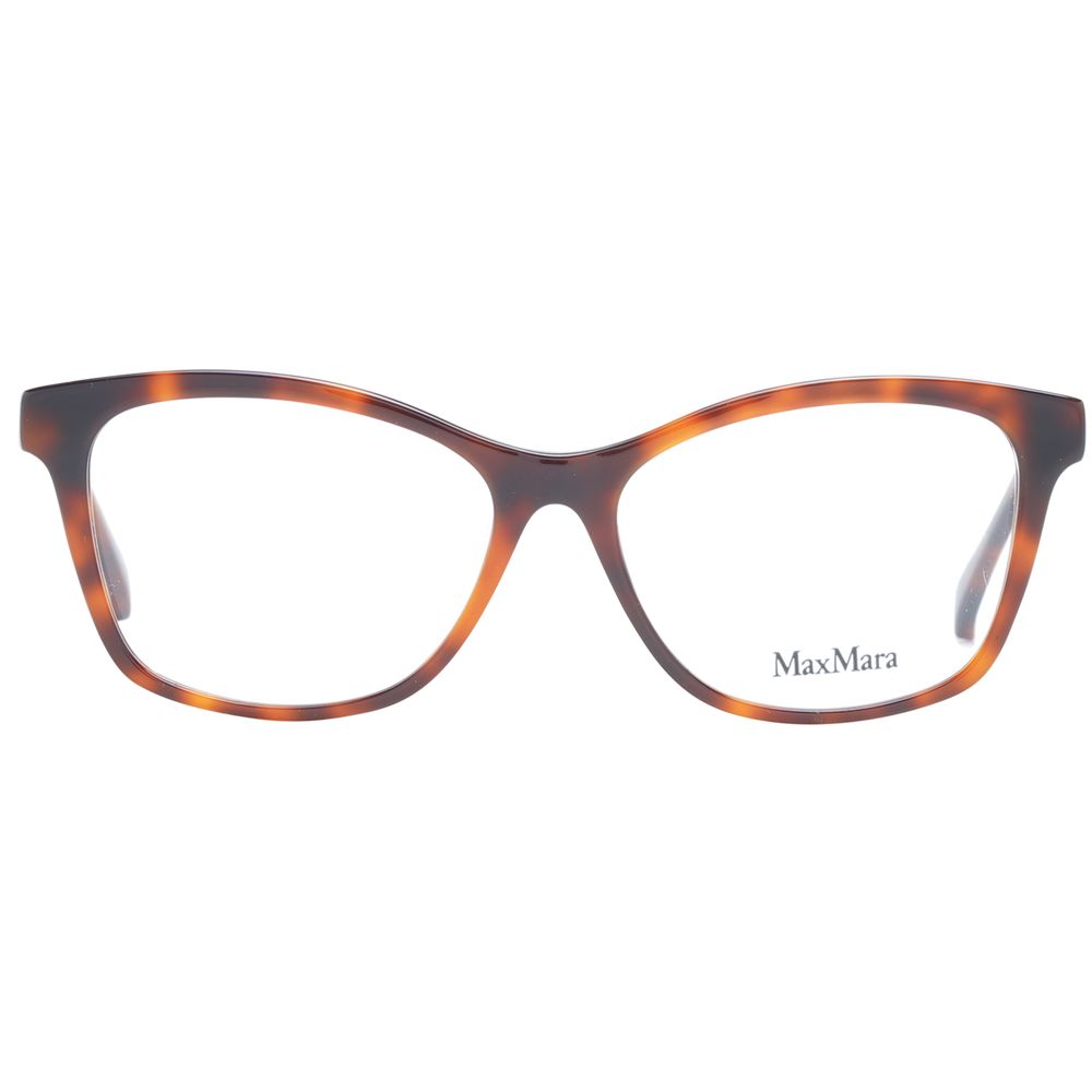 Eyeglasses Frames by Max Mara for women in plastic brown showcases a refined full-frame frame design with a refined brown coloured frame finish for a refined and sophisticated look.