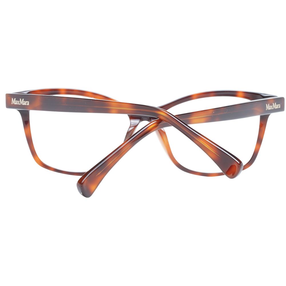 Eyeglasses Frames by Max Mara for women in plastic brown features an refined silhouette, showcasing a sophisticated brown coloured frame and refined full-frame frame design for a refined look.