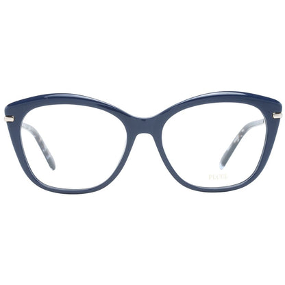 Eyeglasses Frames by Emilio Pucci for women in plastic and blue showcases a refined silhouette, detailed with a blue coloured frame finish and a sophisticated full-frame frame design.