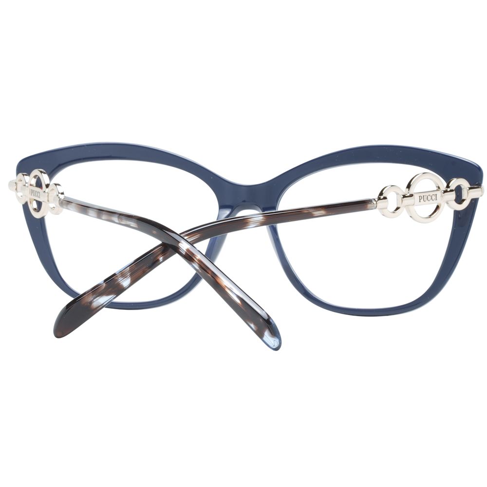 Eyeglasses Frames by Emilio Pucci for women in plastic blue features an refined silhouette, showcasing the refined blue coloured frame and sophisticated full-frame frame design.