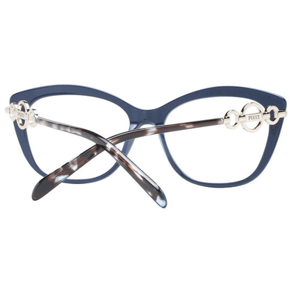 Eyeglasses Frames by Emilio Pucci for women in plastic blue features an refined silhouette, showcasing the refined blue coloured frame and sophisticated full-frame frame design.