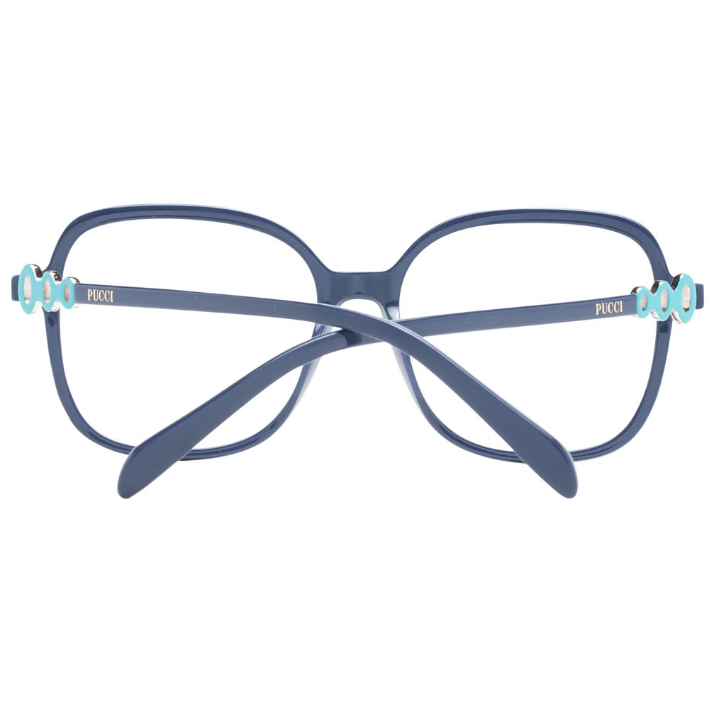 Eyeglasses Frames by Emilio Pucci for women in plastic blue features a refined silhouette, showcasing a refined blue coloured frame and full-frame frame design for a sophisticated, premium look.
