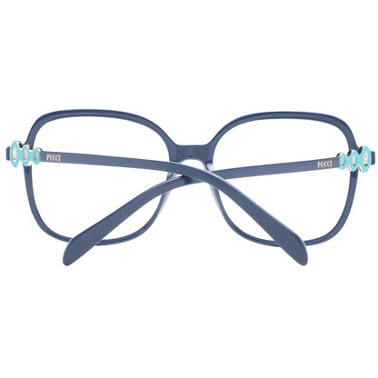 Eyeglasses Frames by Emilio Pucci for women in plastic blue features a refined silhouette, showcasing a refined blue coloured frame and full-frame frame design for a sophisticated, premium look.