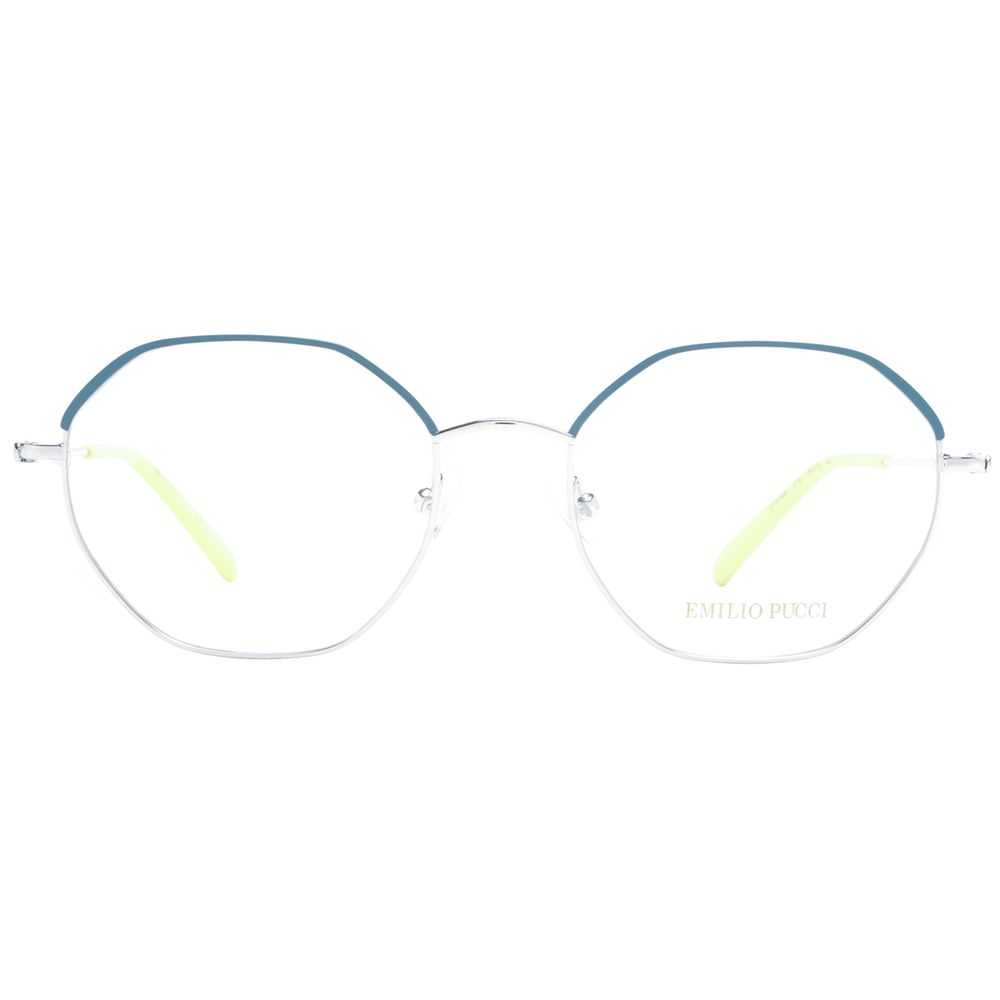 Eyeglasses Frames by Emilio Pucci for women in metal and gray showcases an refined full-frame frame design featuring a sophisticated gray coloured frame for an refined and refined aesthetic.