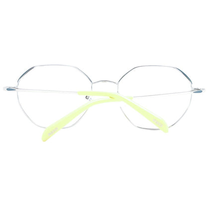 Eyeglasses Frames by Emilio Pucci for women in metal gray features an refined silhouette, showcasing the refined gray coloured frame and sophisticated full-frame frame design.