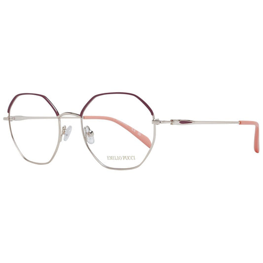Eyeglasses Frames by Emilio Pucci for women in metal red features an refined silhouette, showcasing the refined red coloured frame and sophisticated full-frame frame design.