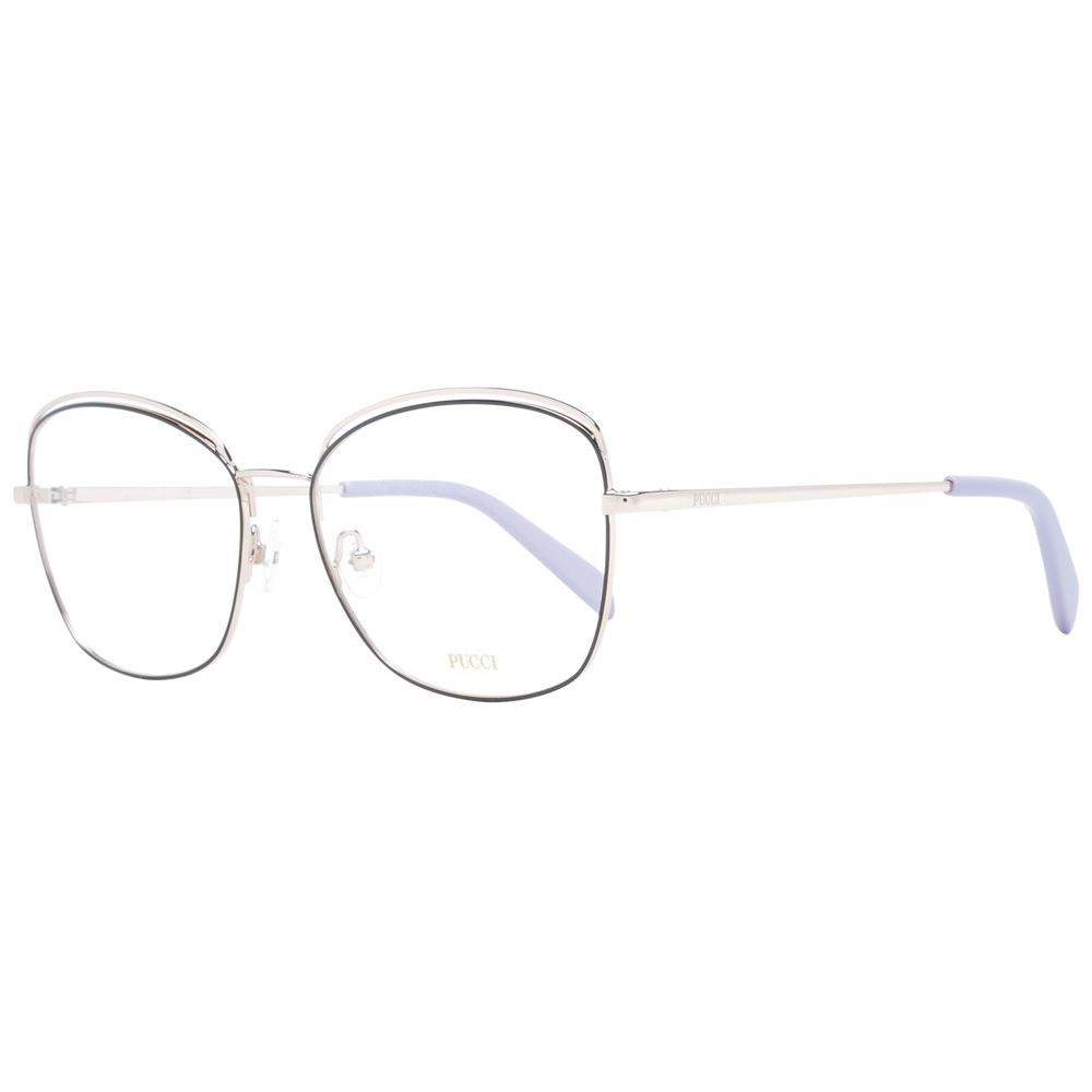 Eyeglasses Frames by Emilio Pucci for women in metal black features a refined silhouette, showcasing a refined black coloured frame and full-frame frame design for a sophisticated, premium look.
