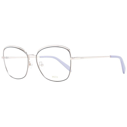 Eyeglasses Frames by Emilio Pucci for women in metal black features a refined silhouette, showcasing a refined black coloured frame and full-frame frame design for a sophisticated, premium look.
