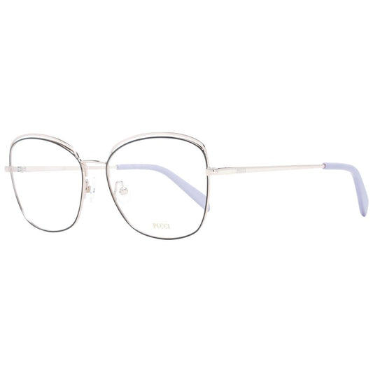 Eyeglasses Frames by Emilio Pucci for women in metal black features a refined silhouette, showcasing a refined black coloured frame and full-frame frame design for a sophisticated, premium look.