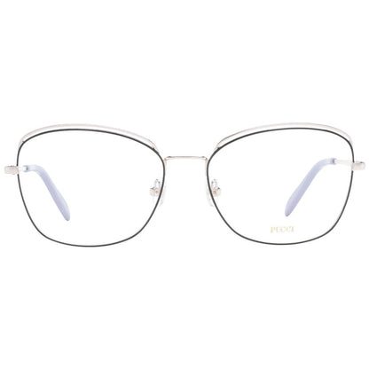 Eyeglasses Frames by Emilio Pucci for women in metal and black showcases an refined full-frame frame design featuring a sophisticated black coloured frame for an refined and refined aesthetic.