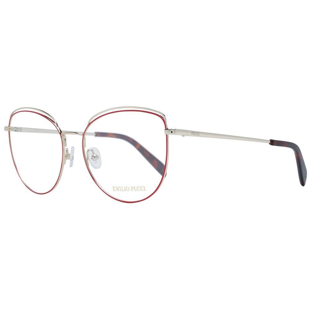 Eyeglasses Frames by Emilio Pucci for women in metal red features a refined silhouette, showcasing a refined red coloured frame and full-frame frame design for a sophisticated, premium look.