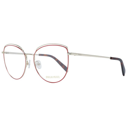 Eyeglasses Frames by Emilio Pucci for women in metal red features a refined silhouette, showcasing a refined red coloured frame and full-frame frame design for a sophisticated, premium look.