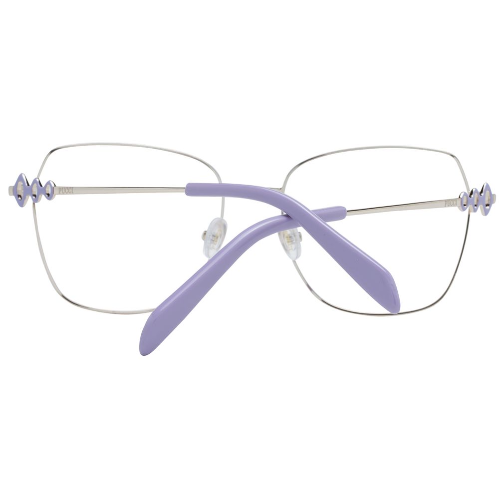Eyeglasses Frames by Emilio Pucci for women in metal and blue showcases an refined full-frame frame design featuring a sophisticated blue coloured frame for an refined and refined aesthetic.