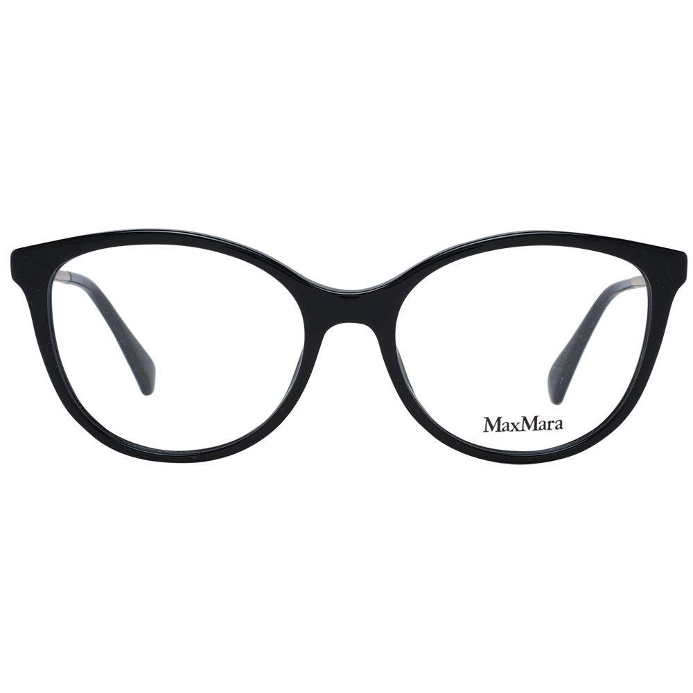 Eyeglasses Frames by Max Mara for women in plastic black features a refined silhouette, showcasing a refined black coloured frame and full-frame frame design for a sophisticated, premium look.
