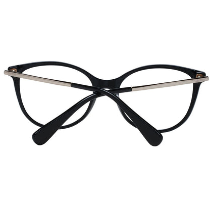 Eyeglasses Frames by Max Mara for women in plastic and black showcases an refined full-frame frame design featuring a sophisticated black coloured frame for an refined and refined aesthetic.