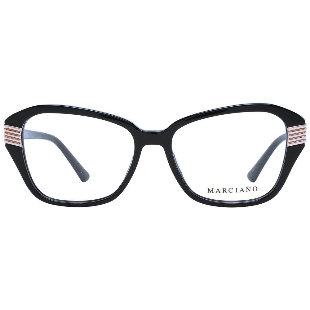 Eyeglasses Frames by Marciano by Guess for women in plastic black features an refined silhouette, showcasing a sophisticated black coloured frame and refined full-frame frame design for a refined look.