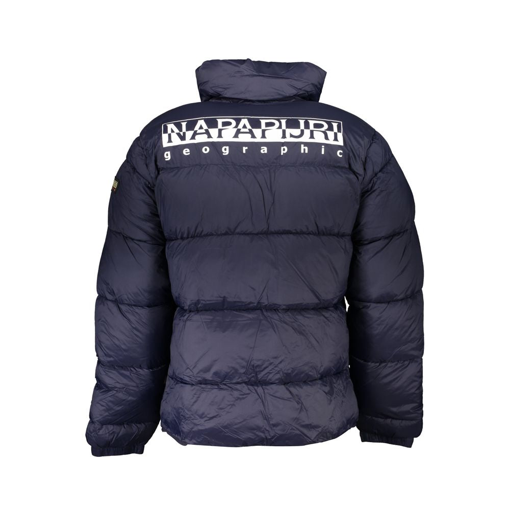 Jacket by Napapijri for men in blue & print presents a authentic silhouette, artfully detailed with a authentic and functional pockets for a premium authentic finish.