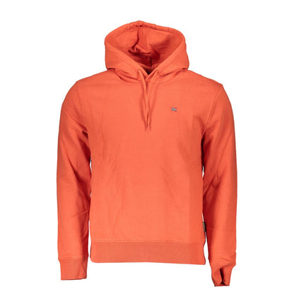 Sweatshirt Hoodie by Napapijri for men in cotton polyester pink & red features an luminous silhouette, showcasing a sophisticated hooded neckline and for a truly luminous look.