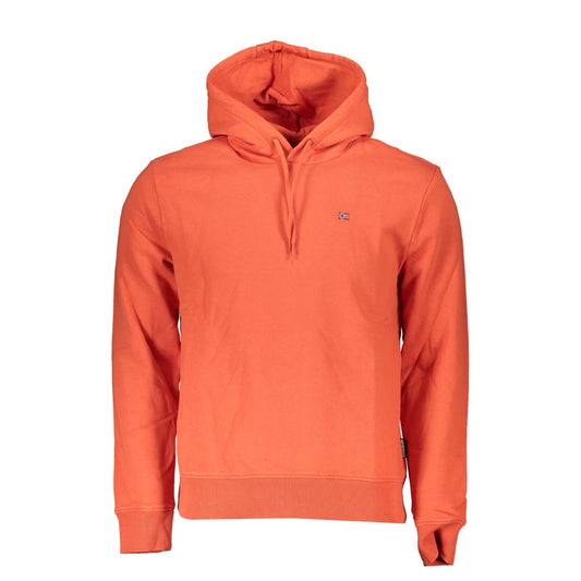 Sweatshirt Hoodie by Napapijri for men in cotton polyester pink & red features an luminous silhouette, showcasing a sophisticated hooded neckline and for a truly luminous look.