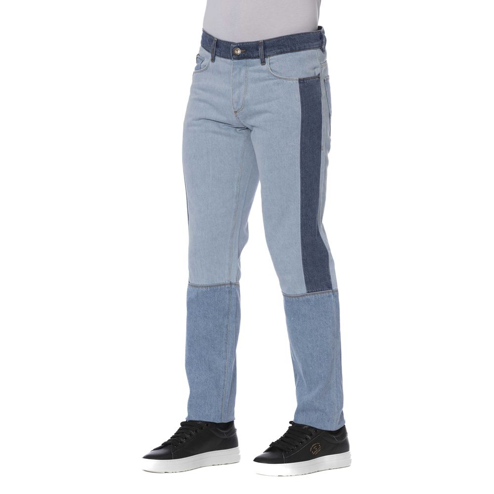Trussardi Jeans Men's Blue Patchwork Cotton Jeans