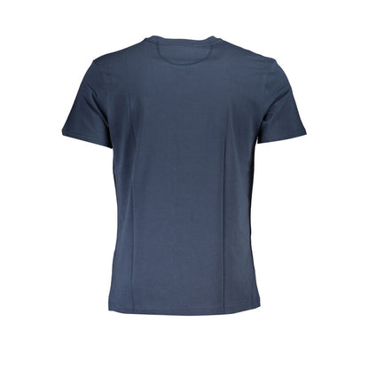 T-Shirt by La Martina for men in cotton blue showcases a dramatic silhouette, elegantly detailed with a dramatic and for a truly dramatic finish.