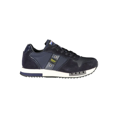 Sneakers by Blauer for men in polyester polyethylene leather blue presents a sumptuous silhouette from the Men's Athletic Polyester Polyethylene Leather Sneakers collection, showcasing a sumptuous athletic style for an elevated aesthetic.