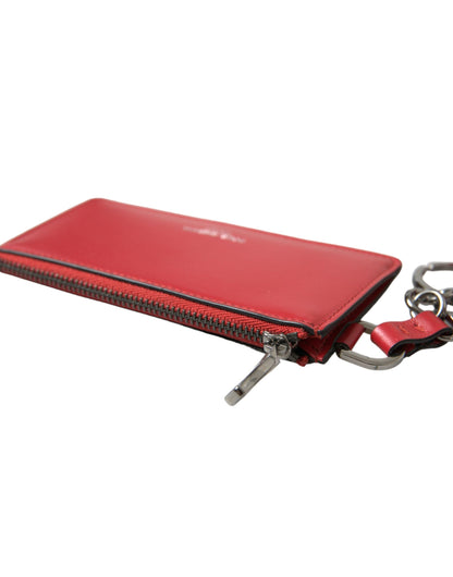 Wallet by Dolce & Gabbana for men in calf leather red showcases a refined silhouette, artfully capturing the essence of the refined Calf Leather Wallet design with functional .