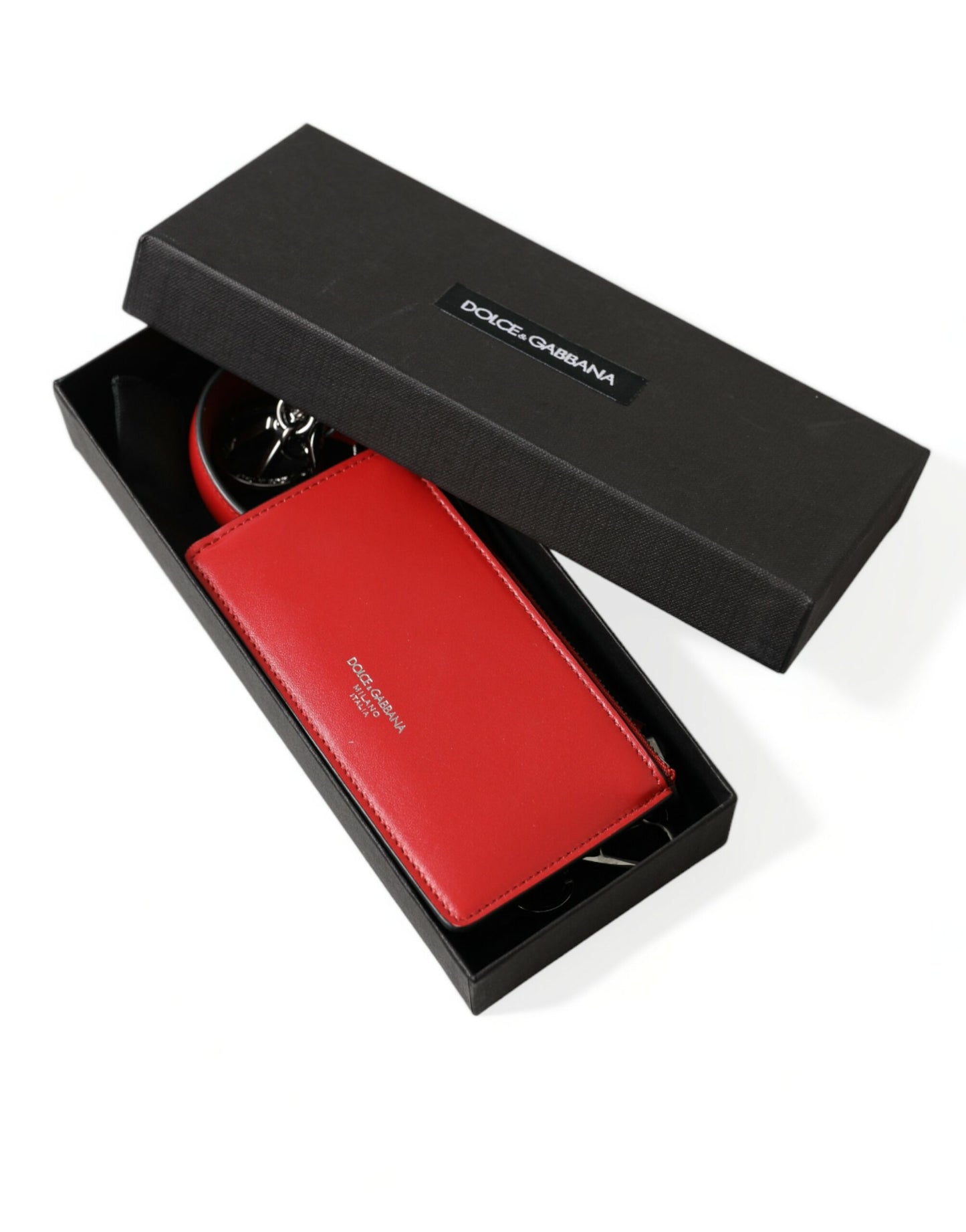 Wallet by Dolce & Gabbana for men in calf leather red presents a architectural silhouette from the Calf Leather Wallet collection, showcasing architectural for a architectural finish.