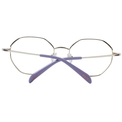 Eyeglasses Frames by Emilio Pucci for women in metal black showcases a reflective silhouette, artfully incorporating a sophisticated black coloured frame with a distinct full-frame frame design.