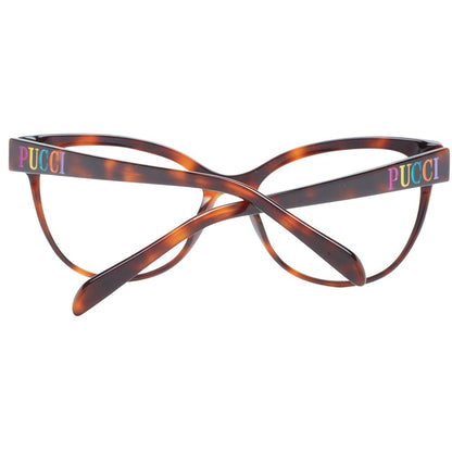 Eyeglasses Frames by Emilio Pucci for women in plastic brown features an refined silhouette, showcasing the refined brown coloured frame and sophisticated full-frame frame design.