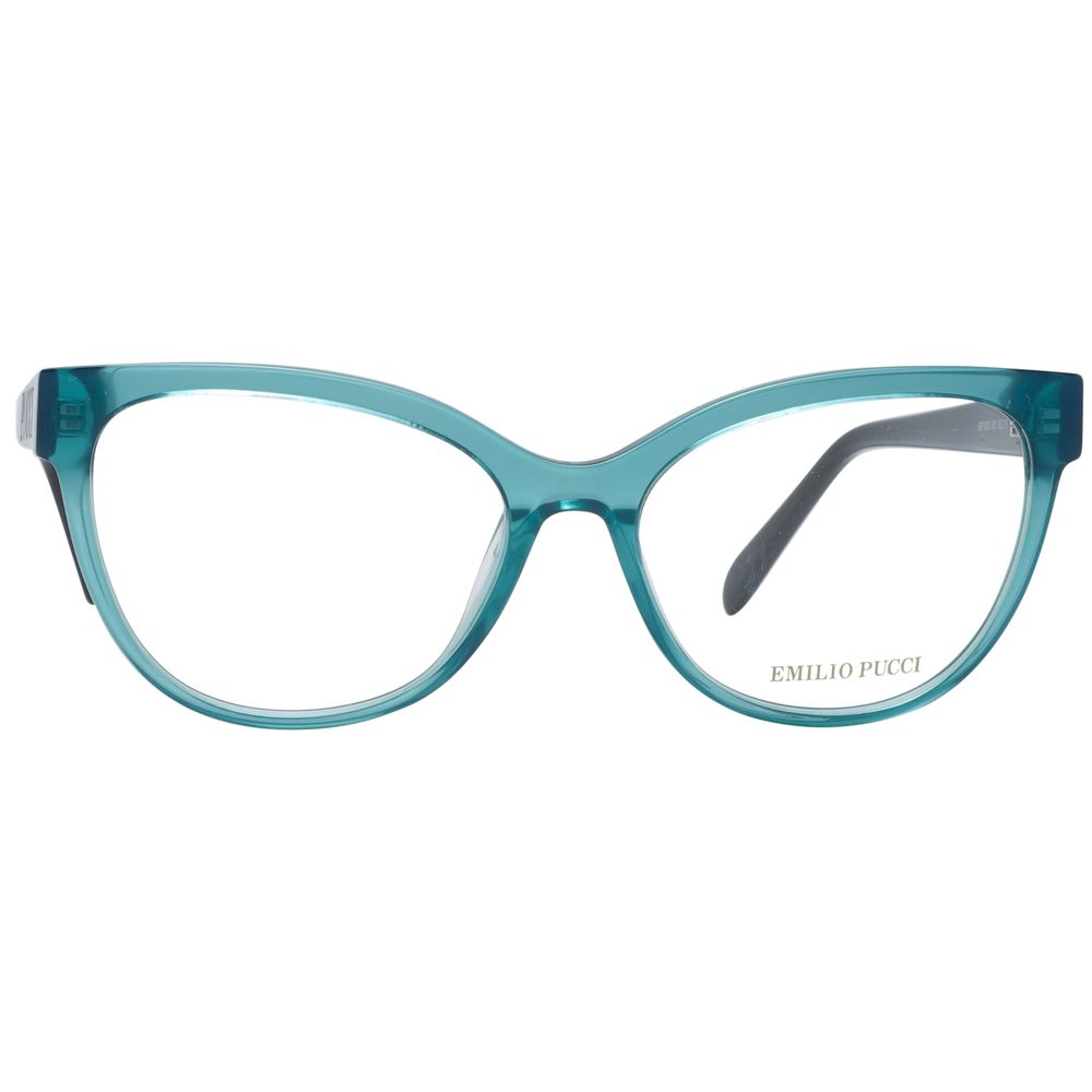 Eyeglasses Frames by Emilio Pucci for women in plastic green features a refined silhouette, showcasing a refined green coloured frame and full-frame frame design for a sophisticated, premium look.