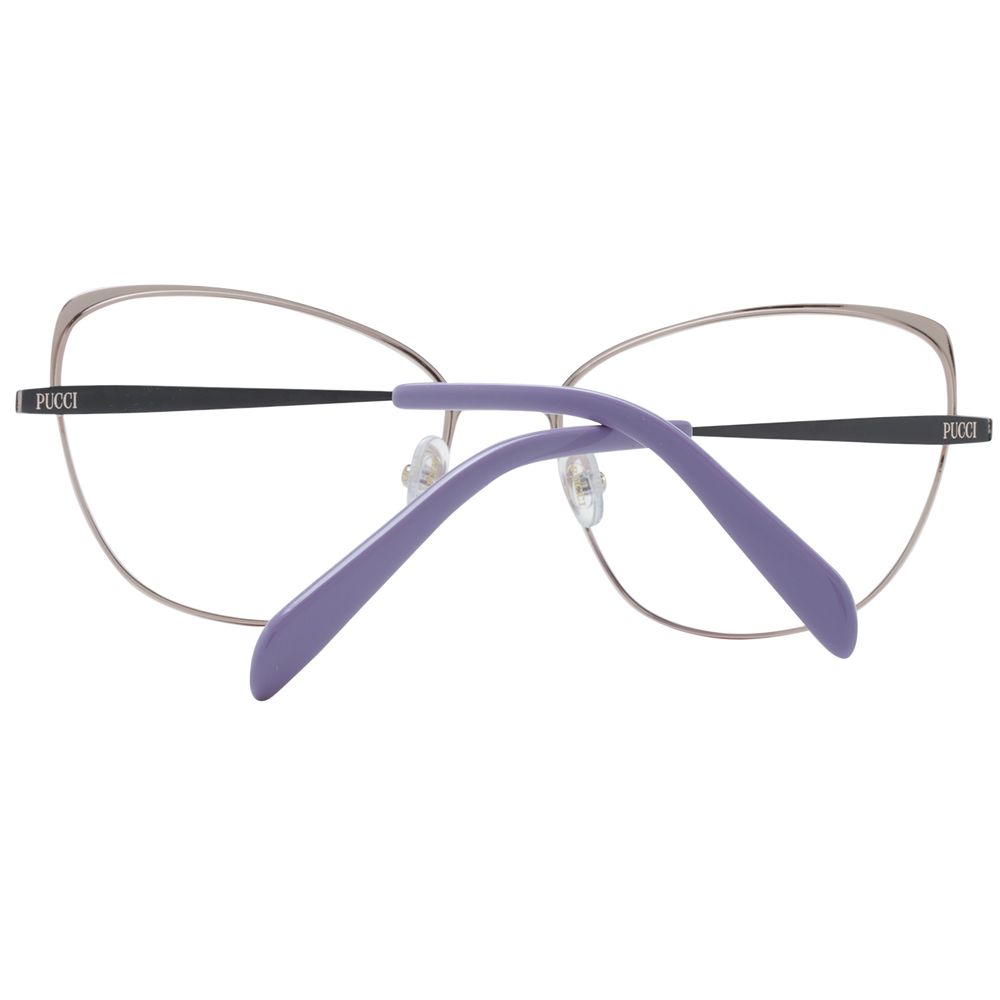 Eyeglasses Frames by Emilio Pucci for women in metal black features an refined silhouette, showcasing a sophisticated black coloured frame and refined full-frame frame design for a refined look.