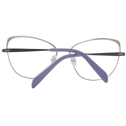 Eyeglasses Frames by Emilio Pucci for women in metal black features an refined silhouette, showcasing a sophisticated black coloured frame and refined full-frame frame design for a refined look.
