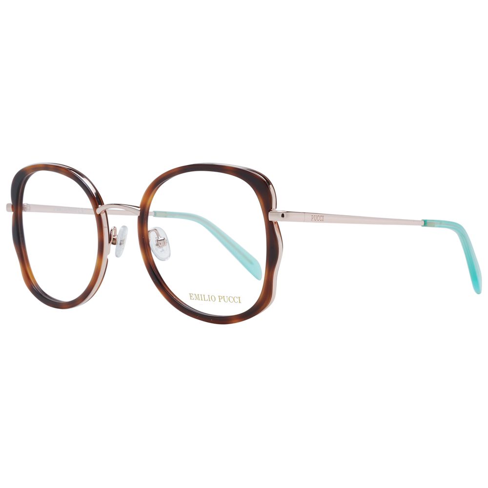 Eyeglasses Frames by Emilio Pucci for women in and brown showcases an refined full-frame frame design featuring a sophisticated brown coloured frame for an refined and refined aesthetic.