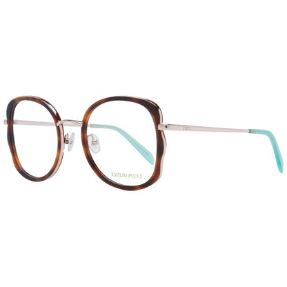 Eyeglasses Frames by Emilio Pucci for women in and brown showcases an refined full-frame frame design featuring a sophisticated brown coloured frame for an refined and refined aesthetic.